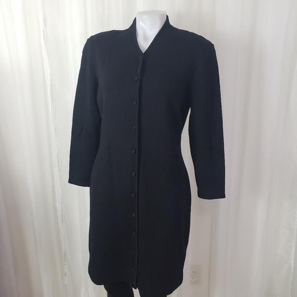 Anne Klein II black wool long sweater / sweater dress size medium - Picture 7 of 8